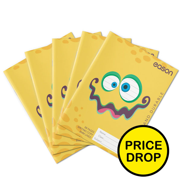 Eason 88Pg Durable Writing Copy YELLOW MONSTER (pack of 5)