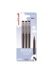 Uniball Erasable Capped Black 3 pack Plastic Free Packaging