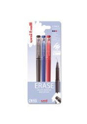Uniball Erasable Capped Black/Blue/Red  3 Pack Plastic Free