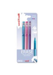 Uniball Erasable Capped Blue/Pink/Violet 3 Pack Plastic free