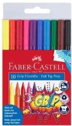 Faber Castell Grip Fibre Tip  Colour Markers Wallet Of 10