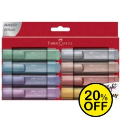 Faber Castell Highlighter 46 Metallic Colours Wallet of 8