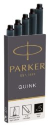 Quink Cartridges Perm Black Pkts 5