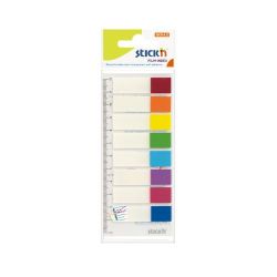 StickN 8 colour Film Index Printed tabs 45 x 12mm -15 sheets