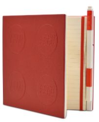 Lego Locking Notebook with Gel Pen -Red