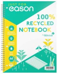 Just for Eason A4+ Twin Wire Notebook Recycled 120 pg (pack of 3)