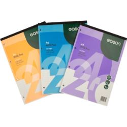 EASON 3PK A4 REFILL PAD NF/M ASSORTED COLOURS 240PGS 60GSM