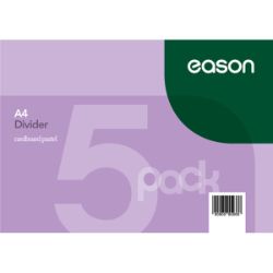 Easons 5 Part Divider A4 Cardboard Pastel