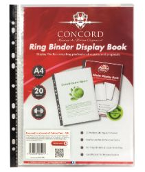 Concord Ring Binder 20 Pkt Clear Display Book