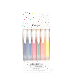 ##Paperchase Retractable Highlighters - Pack Of 6##