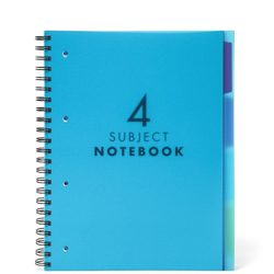 ##Paperchase A4 Blue 4 Subject Notebook##
