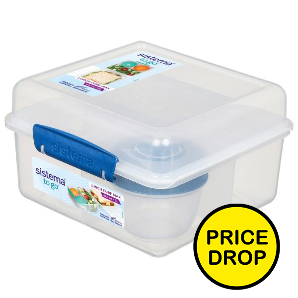 Sistema 2L Lunch Cube Max To Go, Water Bottles & Lunch Boxes, School  Essentials