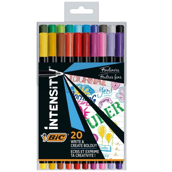 Bic Intensity Fineliner Assorted Box of 20