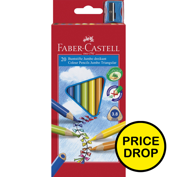 Faber Castell Trangular Jumbo Colour Pencils 20Pc
