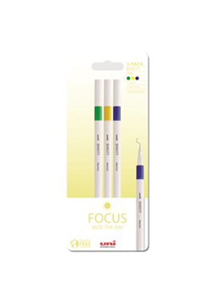 ##Uniball Emott 3 Finepens Focus Green/Yellow/Blue Gz##