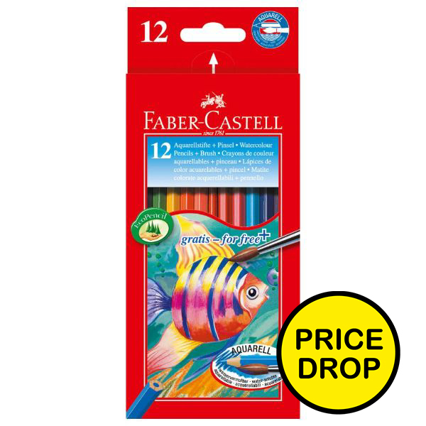 Faber Castell Water-Soluble Colouring Pencils 12 box