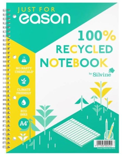 Just for Eason A4+ Twin Wire Notebook Recycled 120 pg