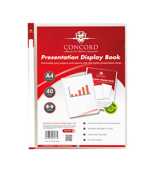 A4 40pkt Clear Presentation Display Book