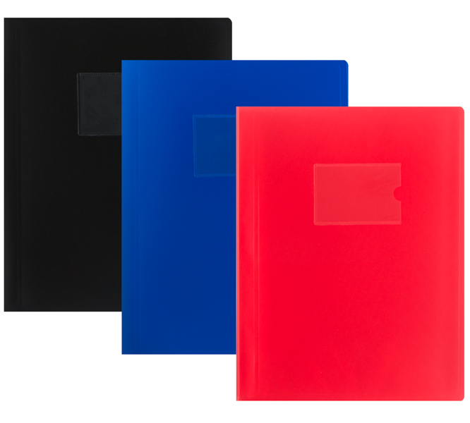 Eason 3 pack 20 Pocket Flexi Display Book - Black Blue Red