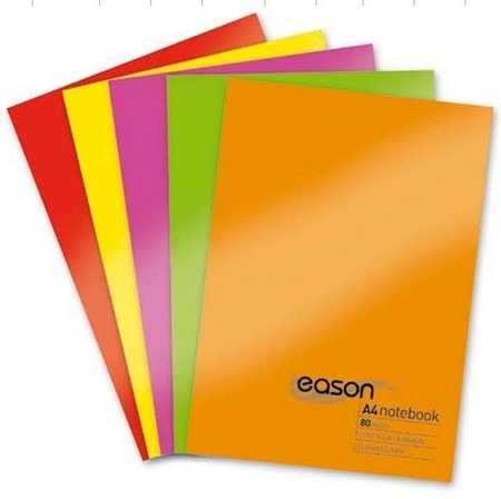 EASON 3PK A4 PP 120 PAGE EXERCISE BOOK (PURPLE/YELLOW/GREEN)