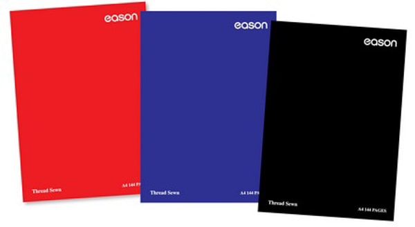 Eason 144page A4 70gsm Hardback (Black/Blue/Red) (pack of 3)