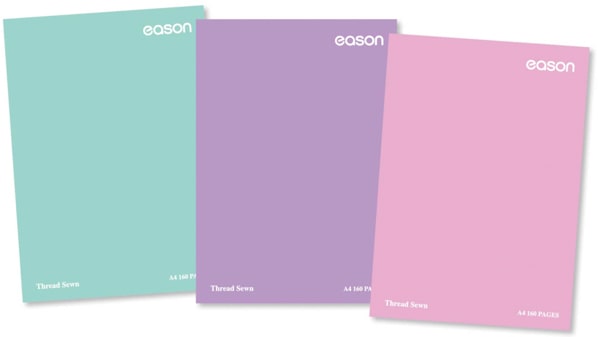 Eason A4 Pastel Hardback 160pg 70gsm (pack of 3)
