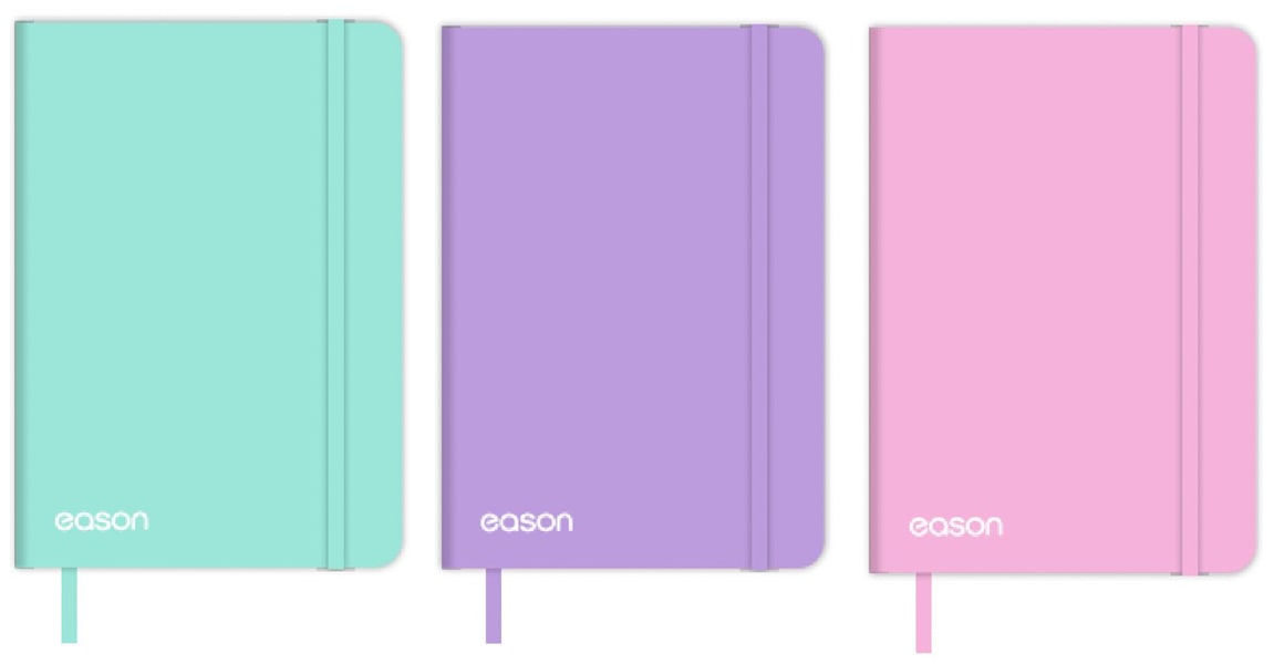 Eason A5 Pastel Elastic Notebook 160pg 80gsm Cream Paper (pack of 3)