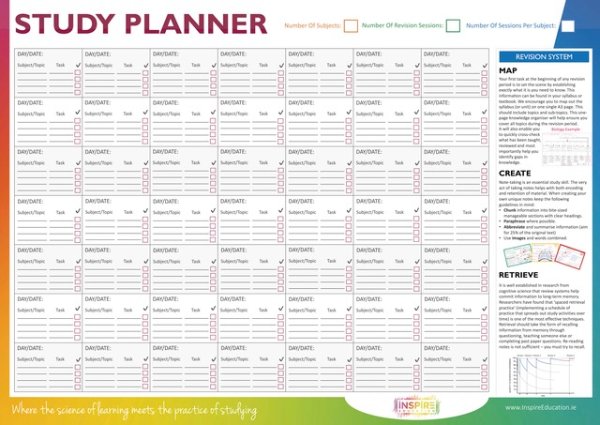 Inspire Ed - A2 Study Wall Planner (Twin Pack)