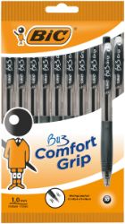 BIC Comfort Grip Pens 10 pack Black