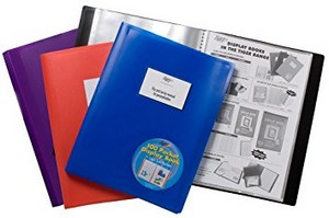 A4 100 Pocket Flexi Cover Display Book Asst Colours
