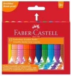 Faber Castell Erasable Plastic Jumbo Grip Crayons (Box 12)