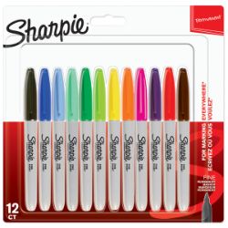 Sharpie Fine Blister Pack 12 Assorted Colours