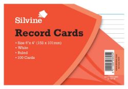Record Cards 6X4 100 White
