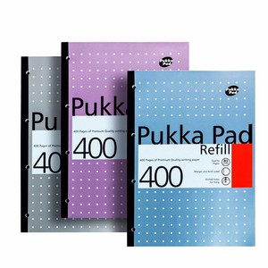 A4 400page Pukka Refill Pad Blue Silver Pink Assorted
