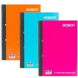 Eason A4 160page Spiral Notebook 60gsm (Pink/Purple/SkyBlue) (pack of 3)