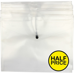 Eason 10Pk A4 Button Wallet Clear - Half Price Offer