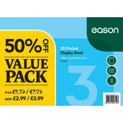 Eason 3pk 20Pocket Display Book - Half Price Offer